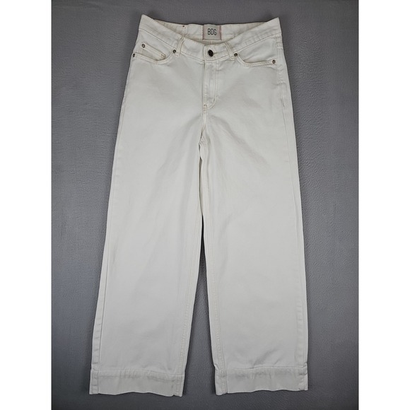 BDG Urban Outfitters Dipped V Wide Leg Denim Jeans Ivory Women's 29x28.5 - Picture 1 of 9